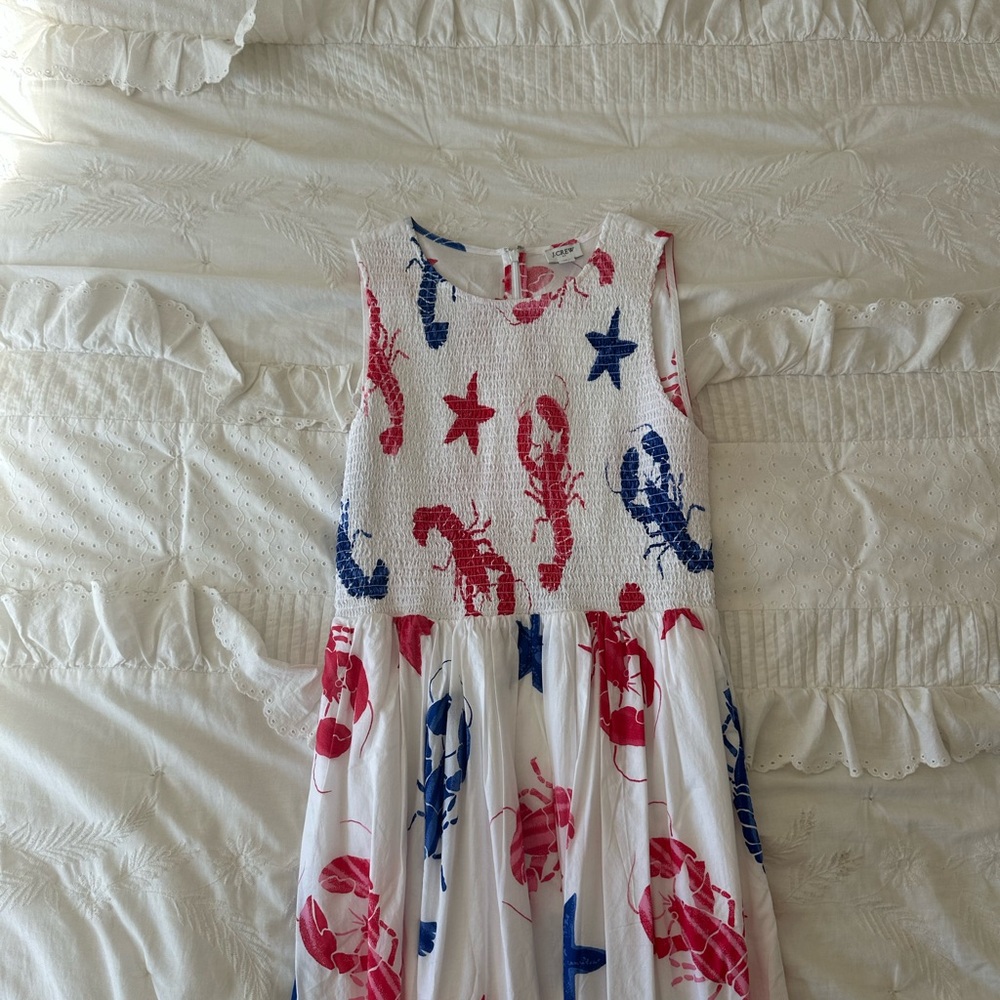 NWT Women’s SMALL J. Crew Red and Blue Midi Sundress